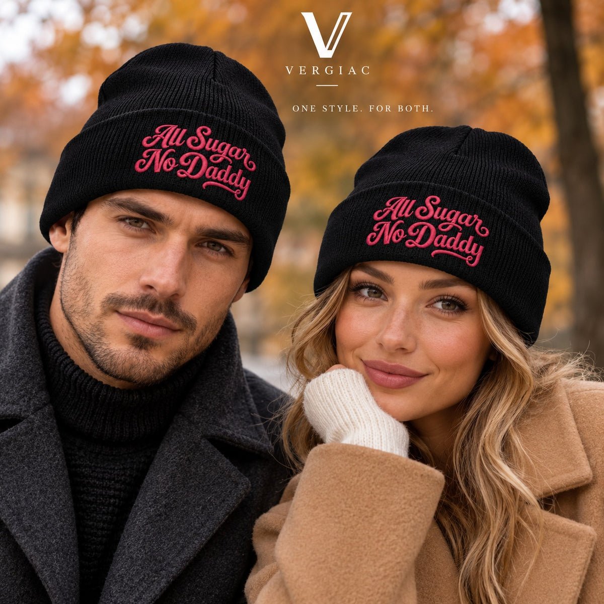 A All Sugar No Daddy Embroidered Acrylic Knitted Hat Unisex High Elasticity High Gram Weight Warm and Comfortable