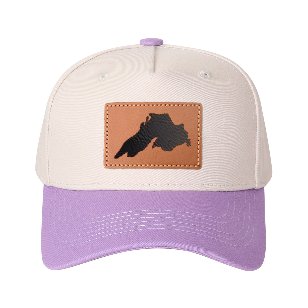 Upper Peninsula Of Michigan Leather Patch Trucker Hat