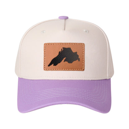 Upper Peninsula Of Michigan Leather Patch Trucker Hat