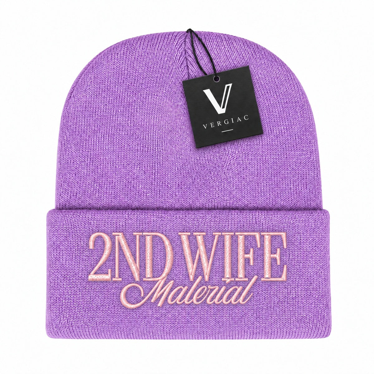 A 2ND WIFE Embroidered Acrylic Knitted Hat Unisex High Elasticity High Gram Weight Warm and Comfortable