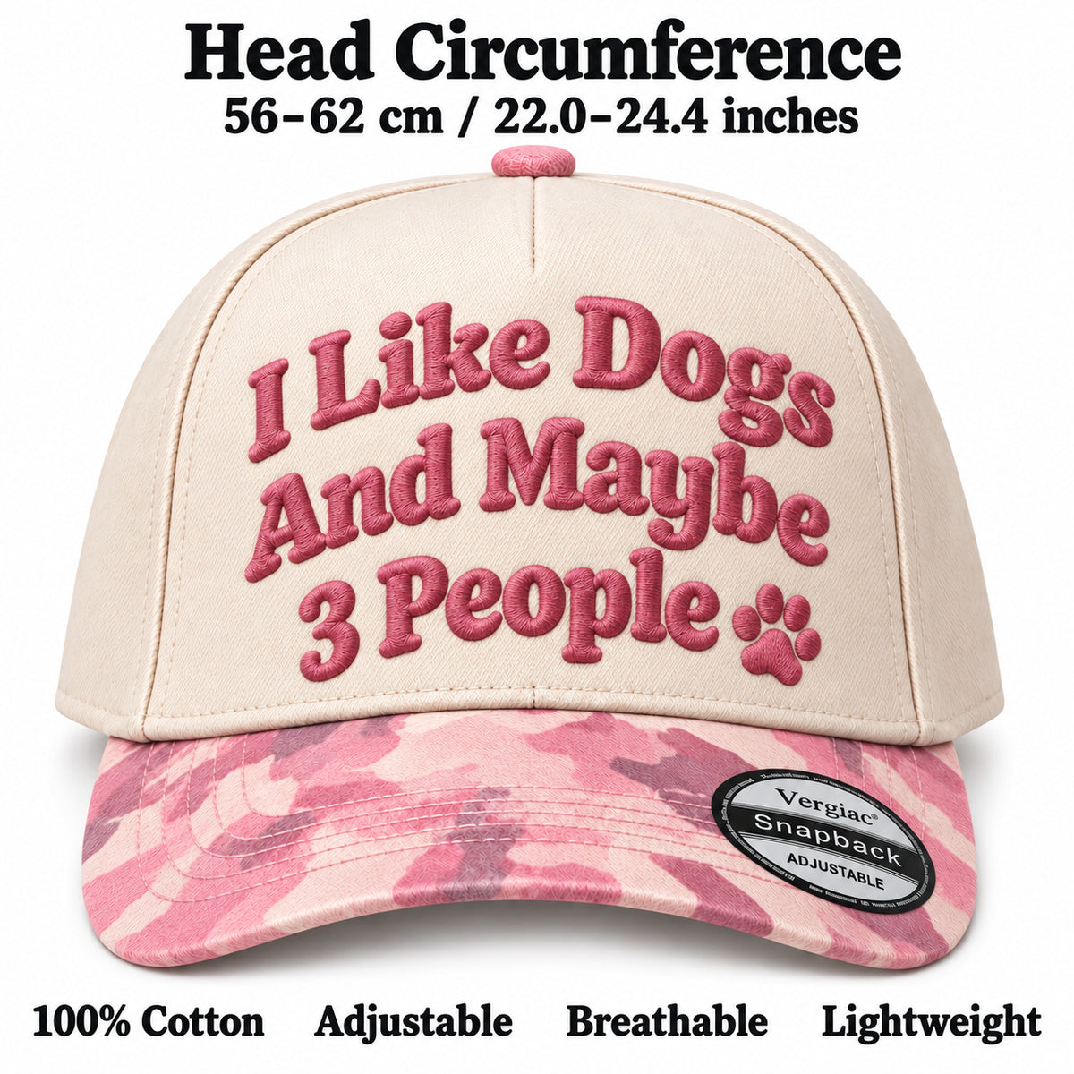 I Like Dogs and Maybe 3 People 5-Panel Trucker Hat