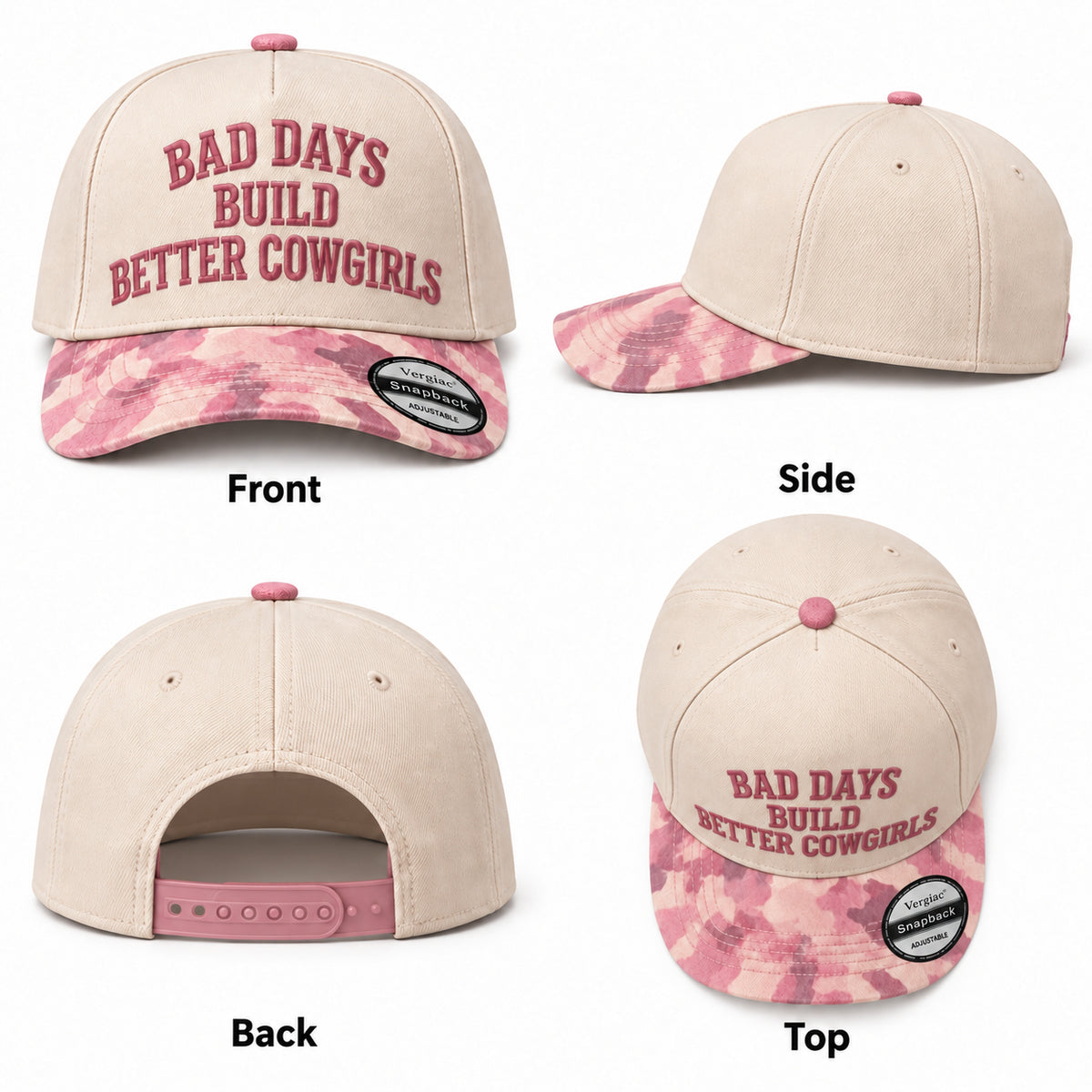 Bad Days Build Better Cowgirls Western Cowboy 5-Panel Trucker Hat