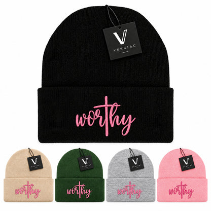 Worthy Embroidered Knit Beanie