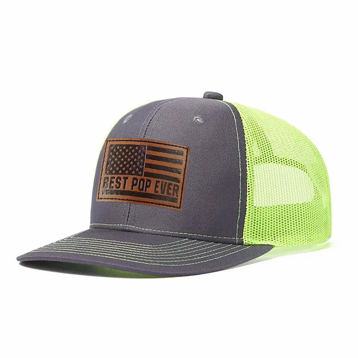 Best Pop Ever Leather Patch Trucker Hat