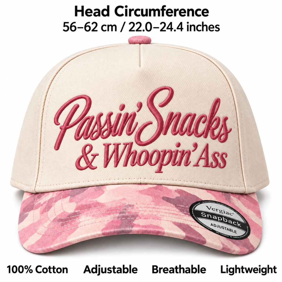Passin Snacks & Whoopin Ass Novelty 5-Panel Trucker Hat