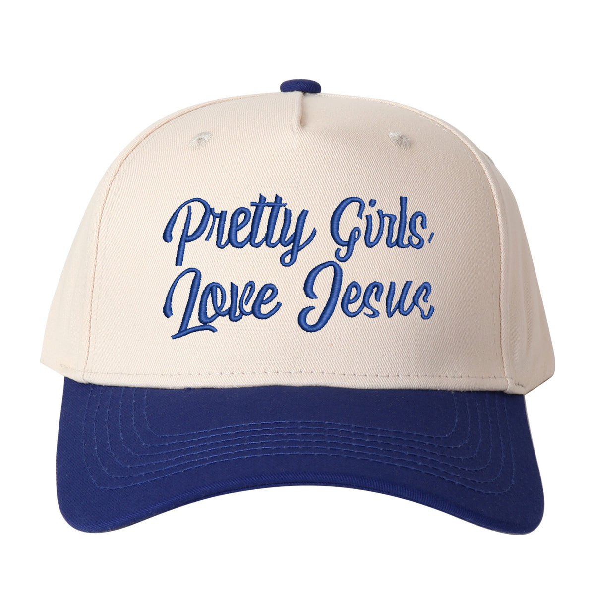 Pretty Girls Love Jesus Embroidered Trucker Hat