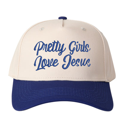 Pretty Girls Love Jesus Embroidered Trucker Hat