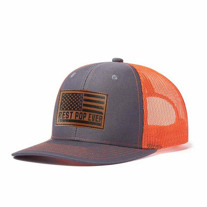 Best Pop Ever Leather Patch Trucker Hat