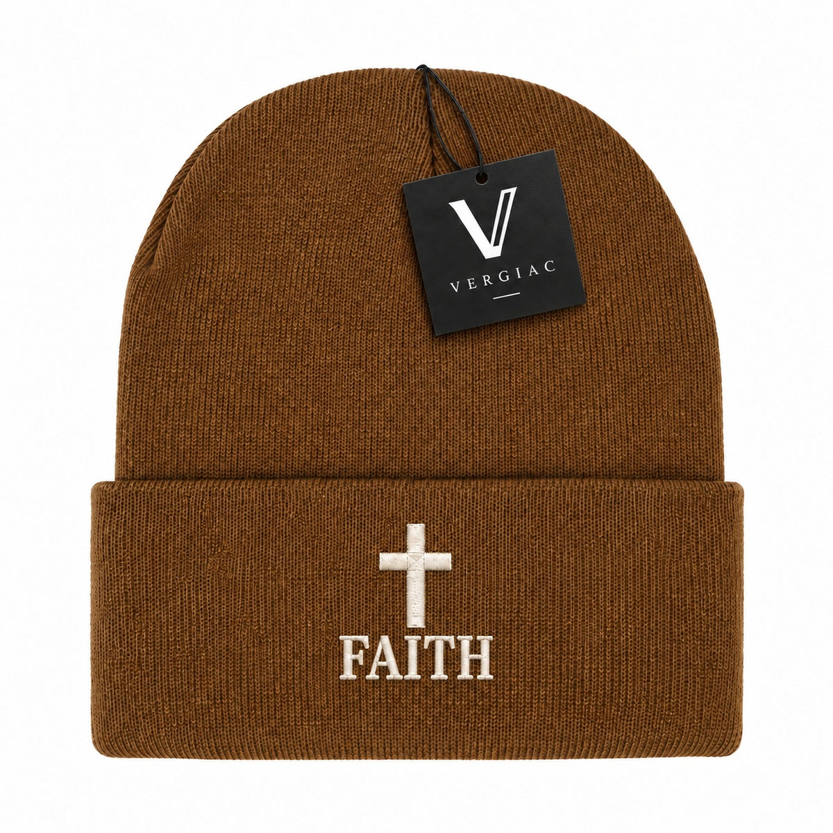 A FAITH Embroidered Acrylic Knitted Hat Unisex High Elasticity High Gram Weight Warm and Comfortable