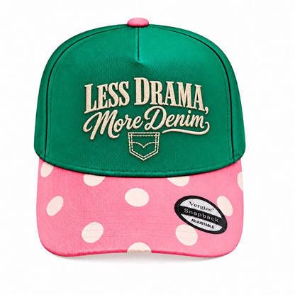 Less Drama, More Denim 5-Panel Trucker Hat