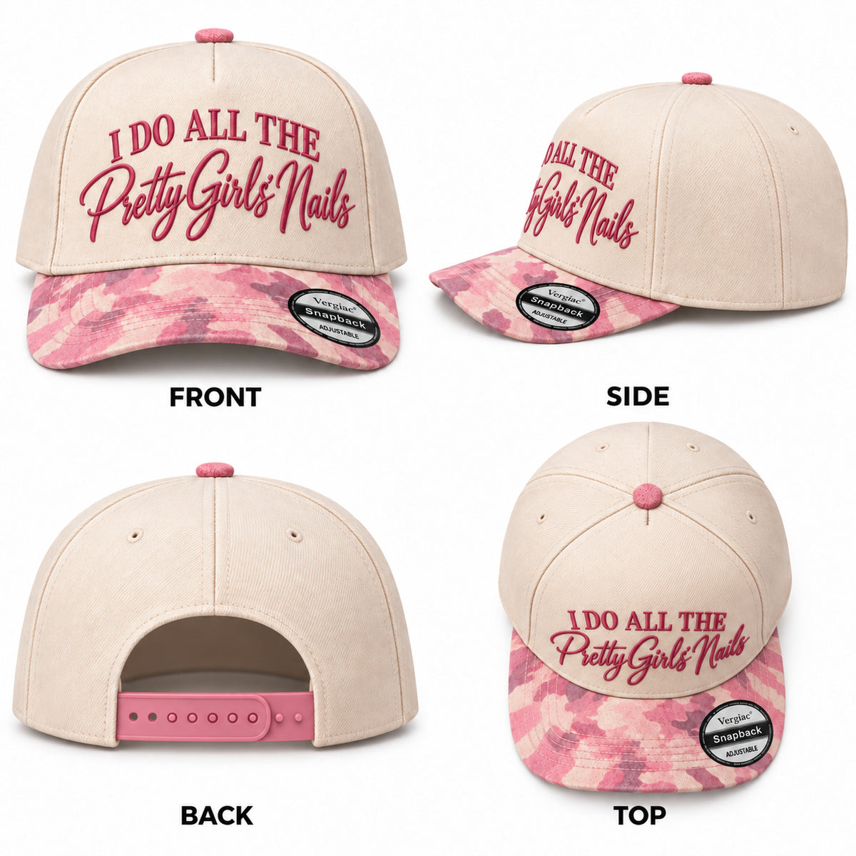 I Do All The Pretty Girls Nails Nail Art-themed 5-Panel Trucker Hat