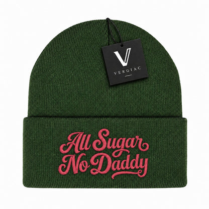 A All Sugar No Daddy Embroidered Acrylic Knitted Hat Unisex High Elasticity High Gram Weight Warm and Comfortable