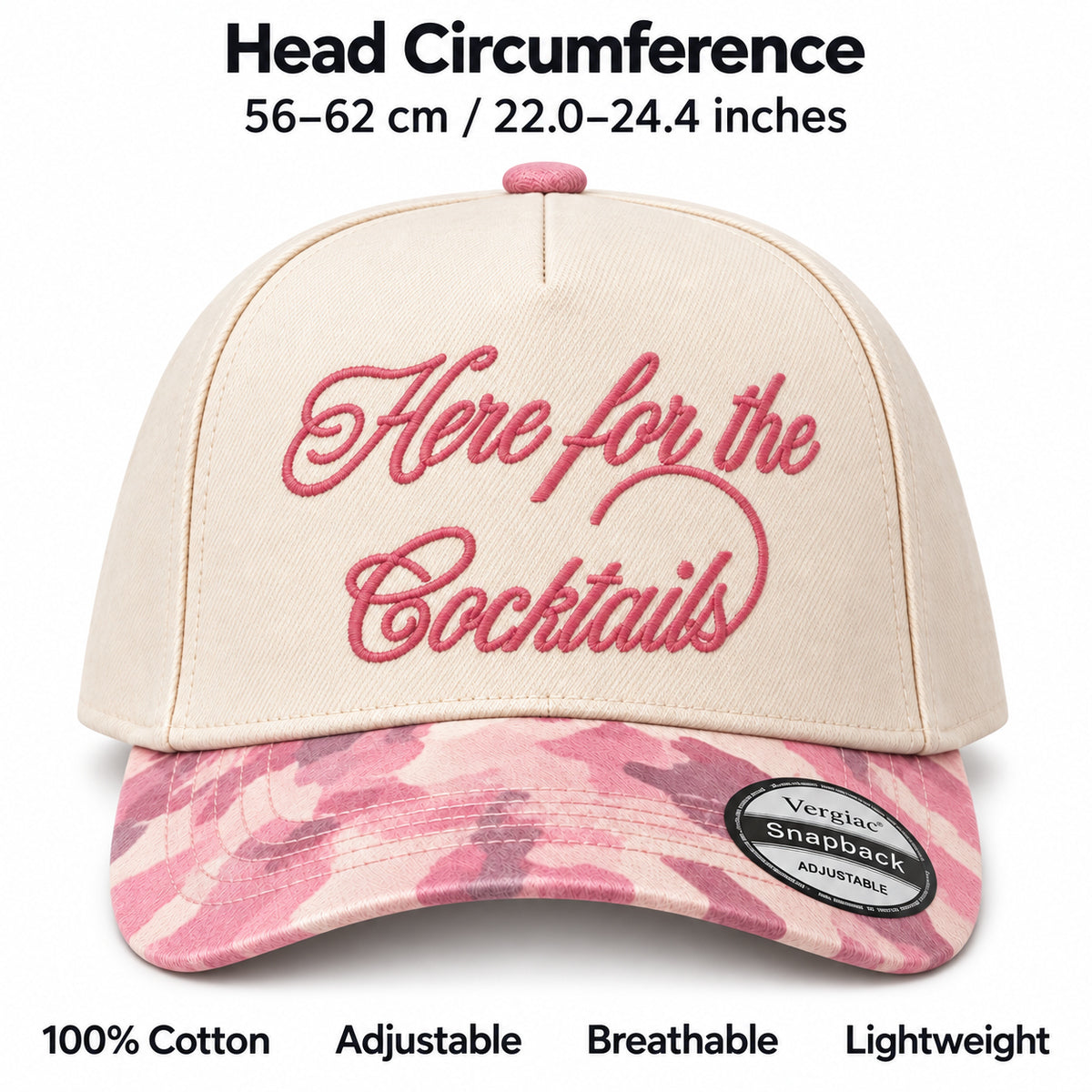 Here For The Cocktails 5-Panel Trucker Hat