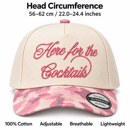 Here For The Cocktails 5-Panel Trucker Hat