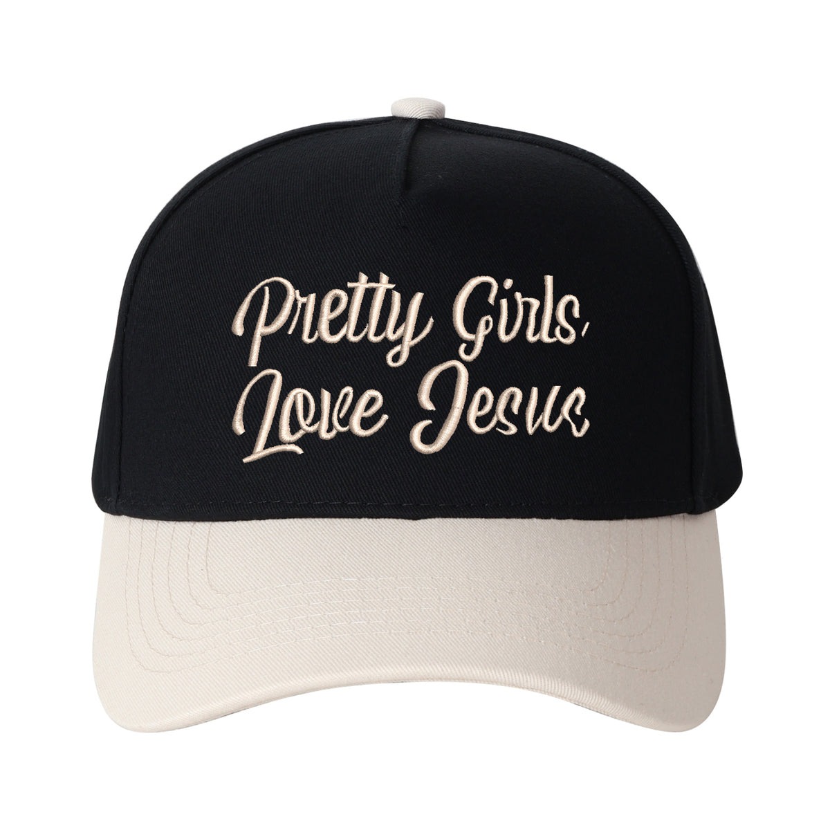 Pretty Girls Love Jesus Embroidered Trucker Hat