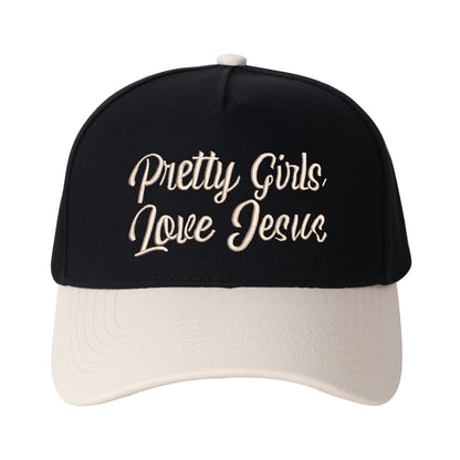 Pretty Girls Love Jesus Embroidered Trucker Hat
