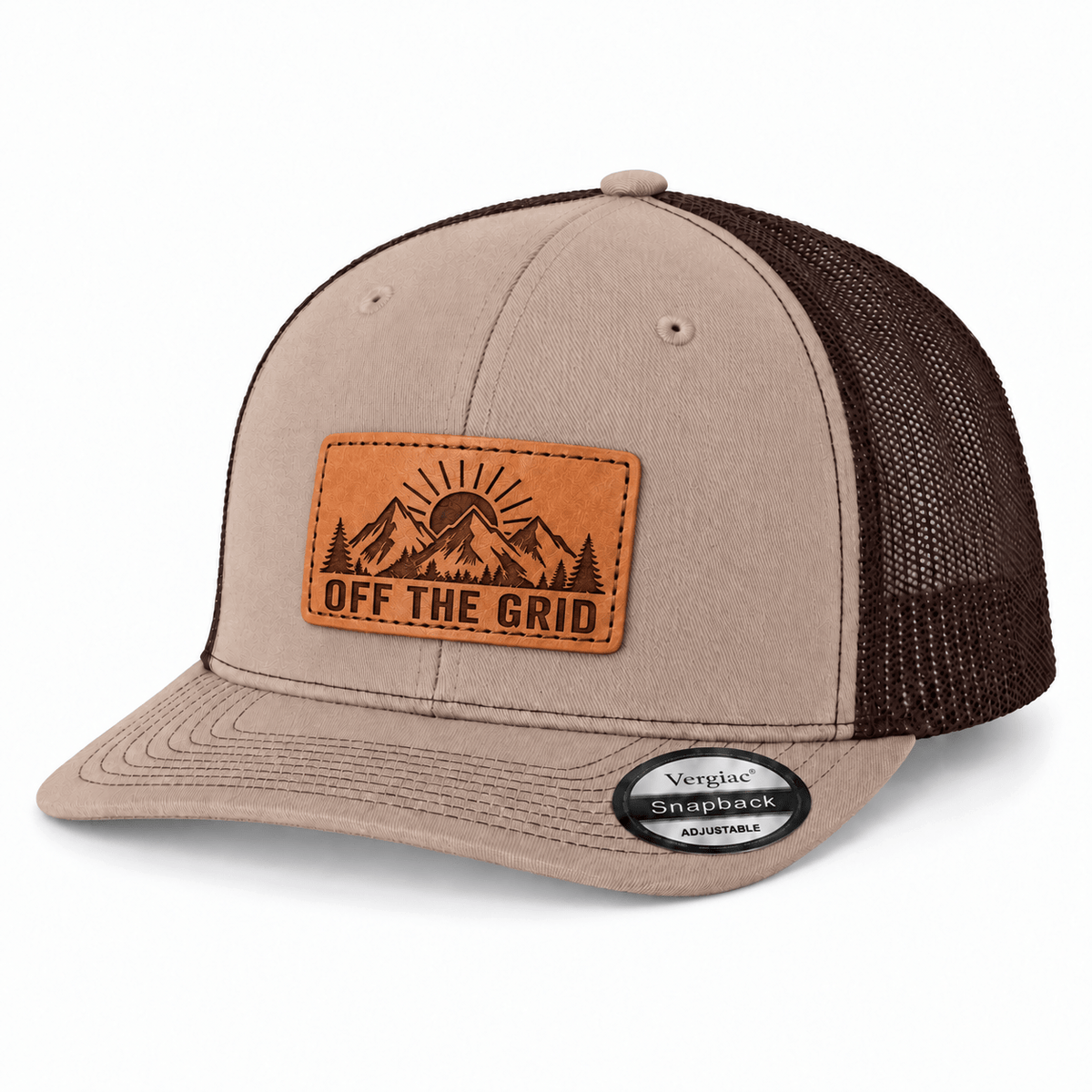 Off the Grid Leather Patch Trucker Hat