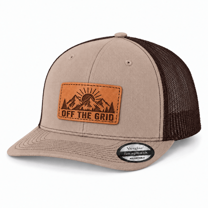 Off the Grid Leather Patch Trucker Hat