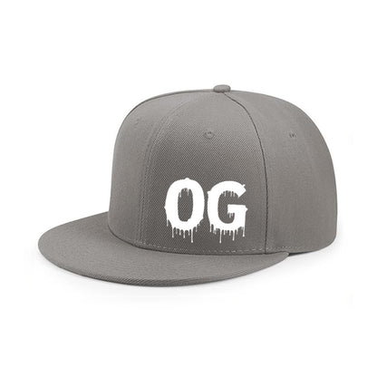Vintage Og Dripping Print Flat Brim Snapback Hat