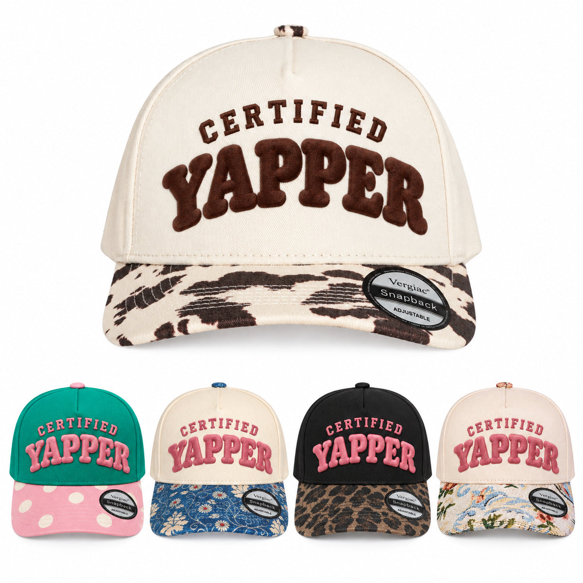 Certified Yapper Novelty Rounded 5-Panel Trucker Hat