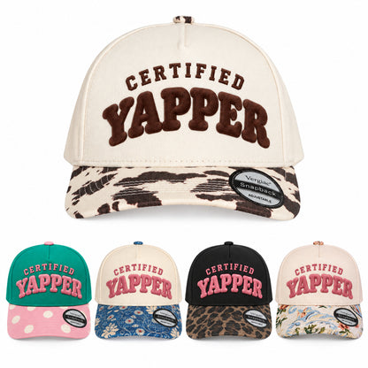 Certified Yapper Novelty Rounded 5-Panel Trucker Hat