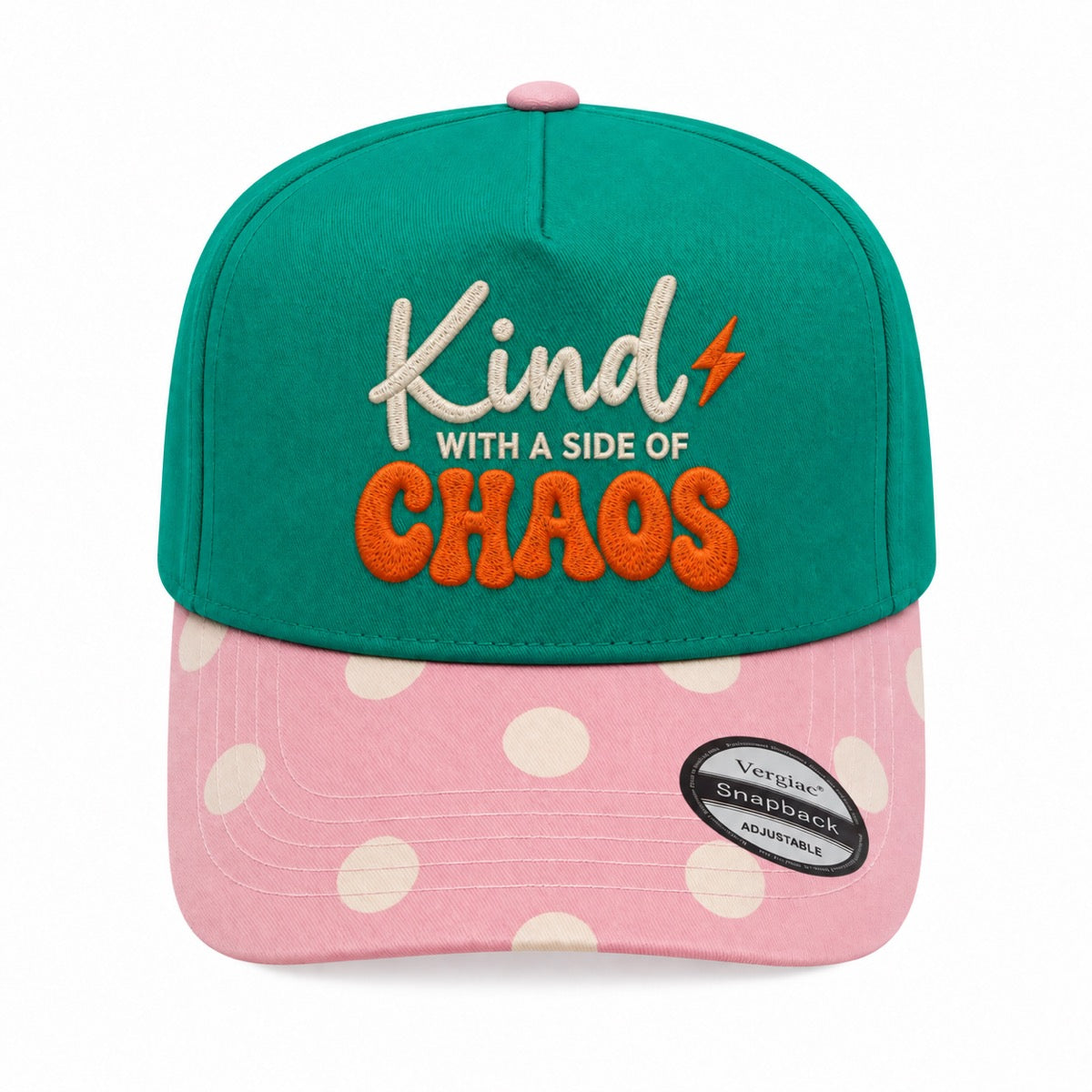5-Panel Embroidered Cotton Trucker Hat with Printed Brim and Structured Front, Adjustable Unisex Baseball Cap, 1 Piece