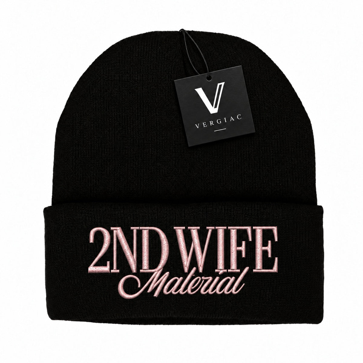 A 2ND WIFE Embroidered Acrylic Knitted Hat Unisex High Elasticity High Gram Weight Warm and Comfortable