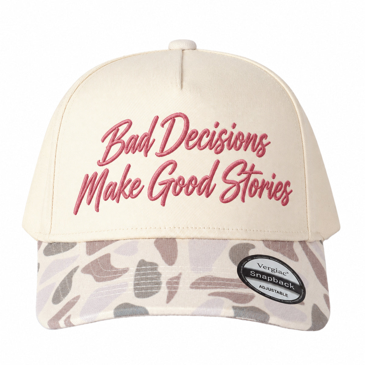 Bad Decisions Make Good Stories 5-Panel Trucker Hat