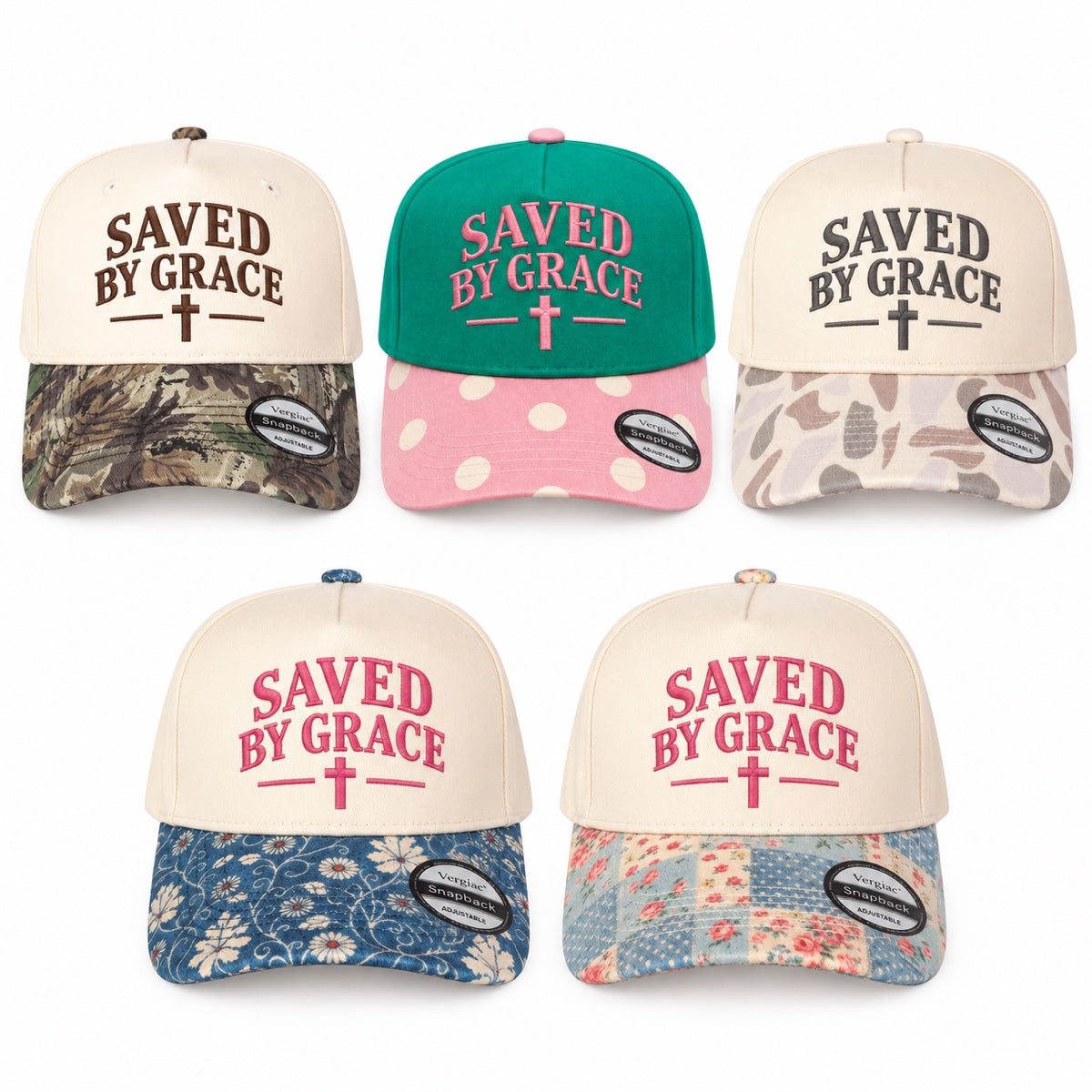 Saved By Grace 5-Panel Trucker Hat