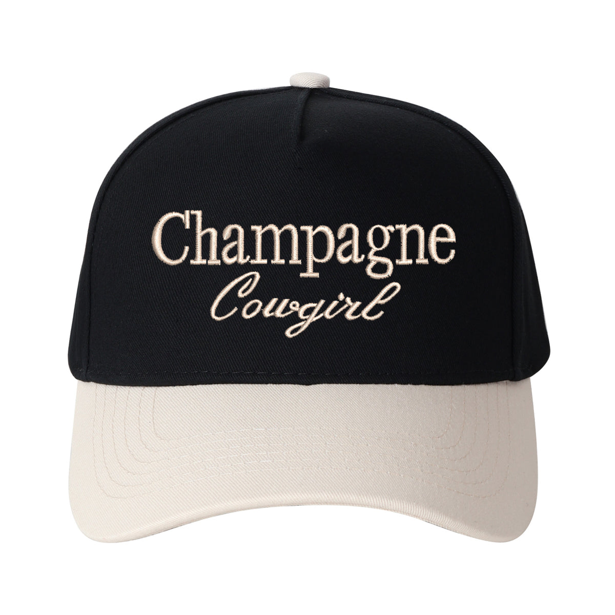 Champagne Cowgirl Embroidered Trucker Hat