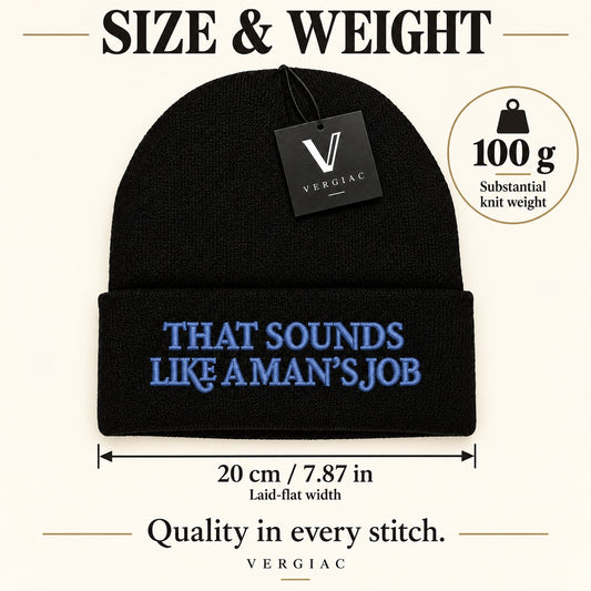 A THAT SOUNDS LIKE A MEN'S JOB Embroidered Acrylic Knitted Hat Unisex High Elasticity High Gram Weight Warm and Comfortable