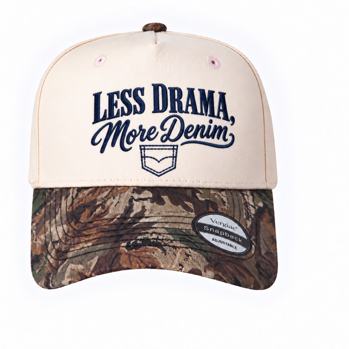 Less Drama, More Denim 5-Panel Trucker Hat