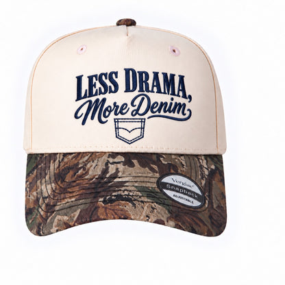 Less Drama, More Denim 5-Panel Trucker Hat