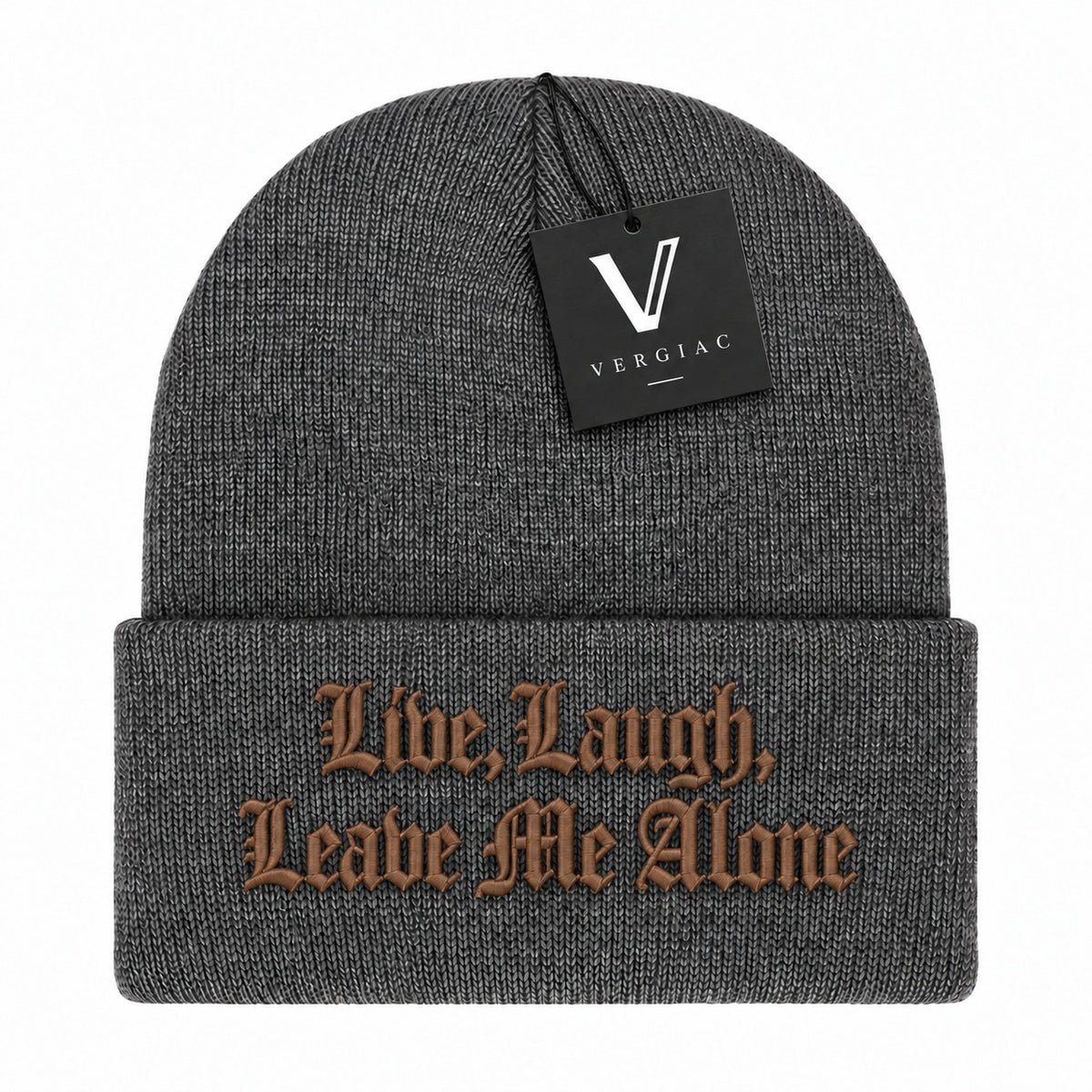 A Gothic font Embroidered Acrylic Knitted Hat Unisex High Elasticity High Gram Weight Warm and Comfortable