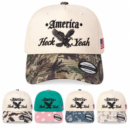 5-Panel Embroidered Cotton Trucker Hat with Printed Brim and Structured Front, Adjustable Unisex Baseball Cap, 1 Piece