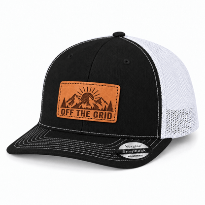Off the Grid Leather Patch Trucker Hat
