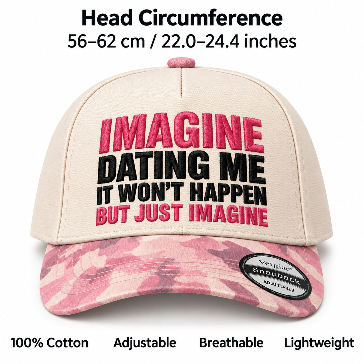 Imagine Dating Me Novelty Slogan 5-Panel Trucker Hat