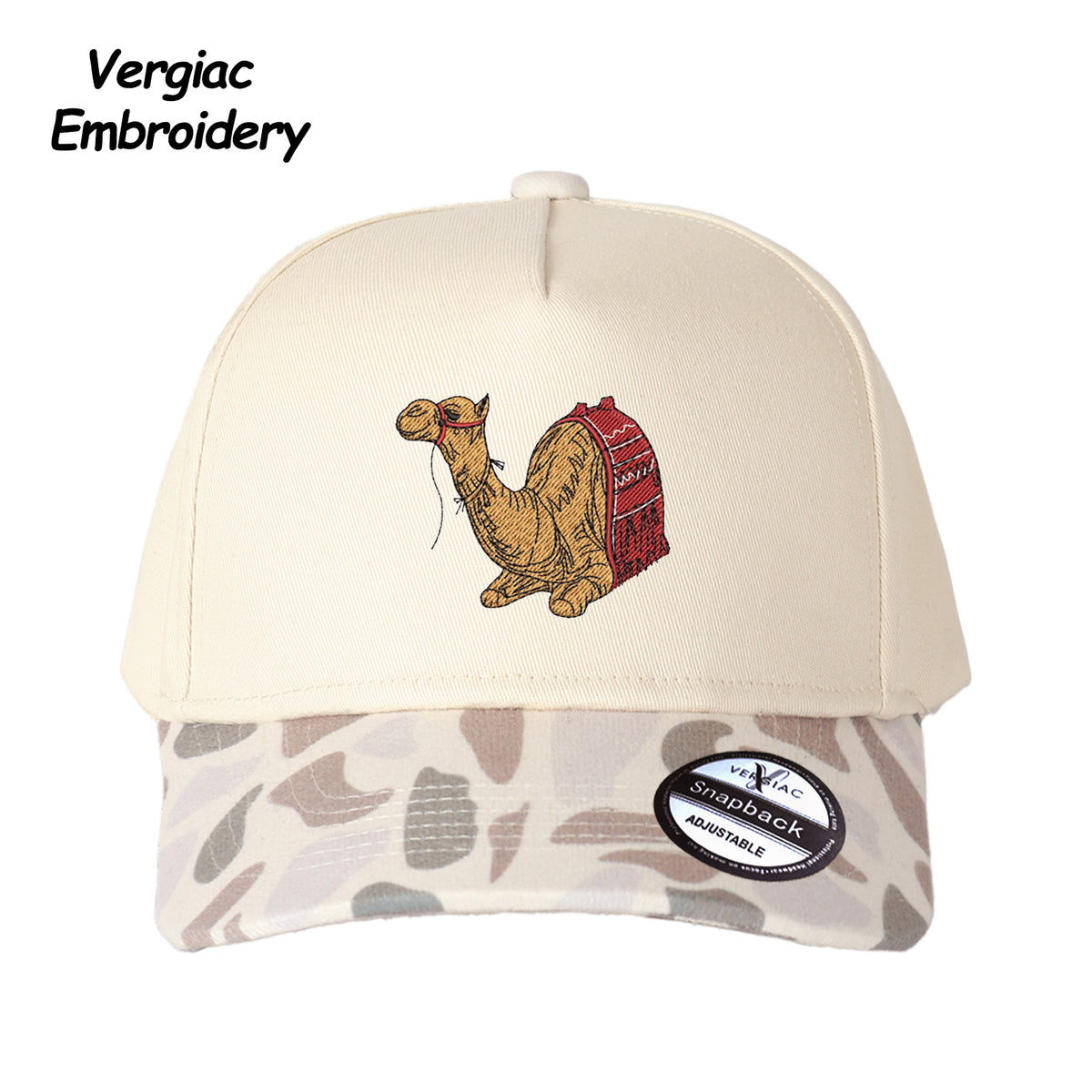 Camel Embroidered Trucker Hat