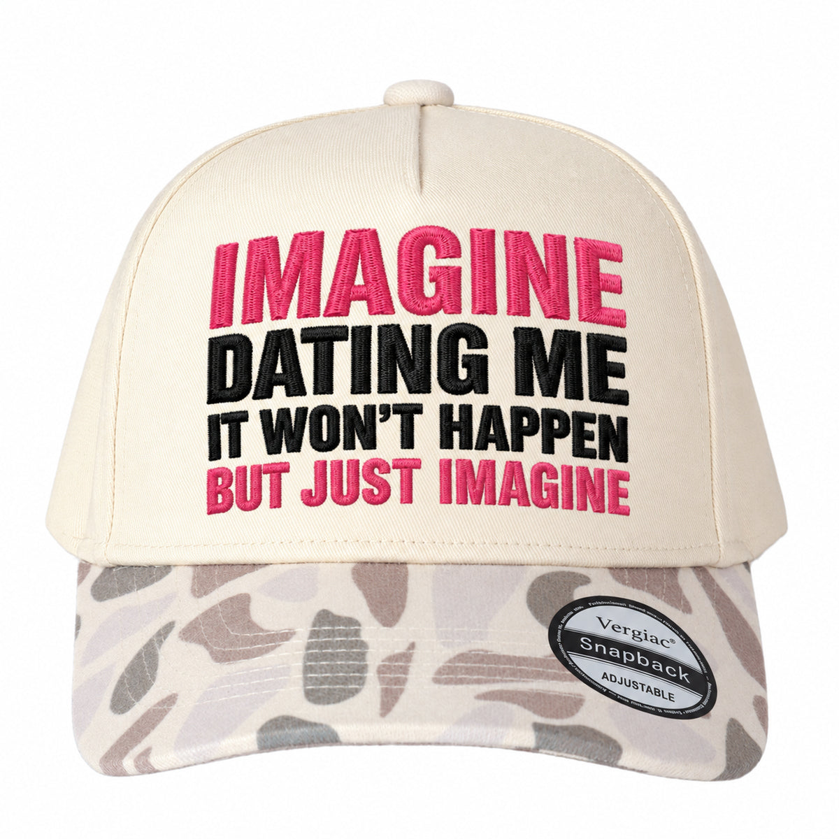 Imagine Dating Me Novelty Slogan 5-Panel Trucker Hat
