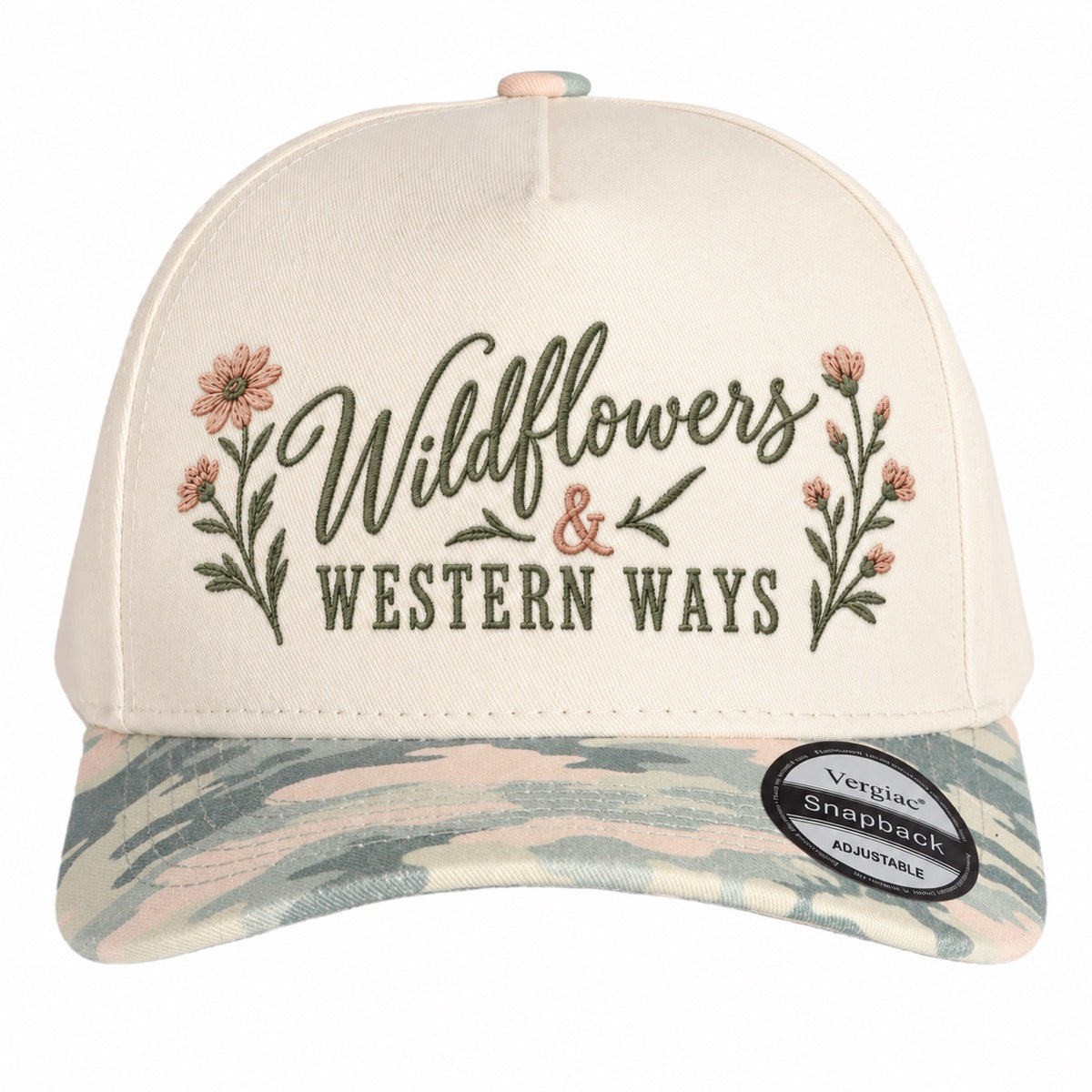 5-Panel Embroidered Cotton Trucker Hat with Printed Brim and Structured Front, Adjustable Unisex Baseball Cap, 1 Piece