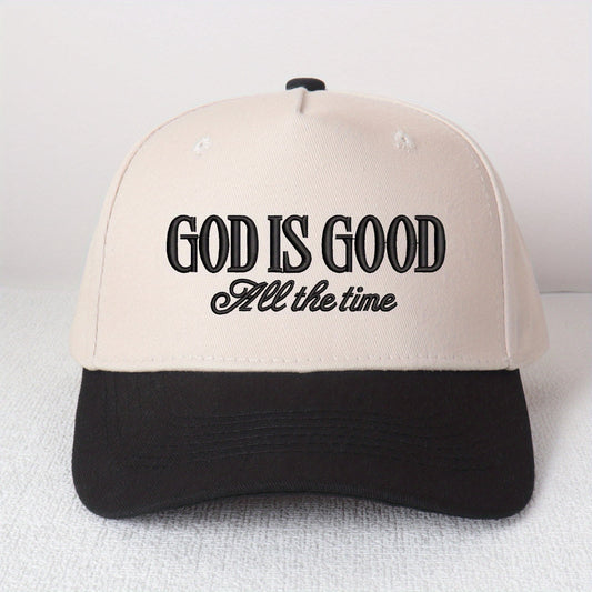 GOD IS GOOD All The Time Embroidered Trucker Hat - Inspirational Christian Cap for Women, Cute Faith-Based Fashion