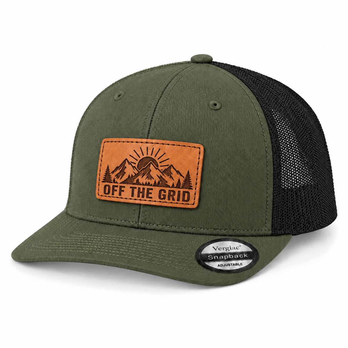 Off the Grid Leather Patch Trucker Hat