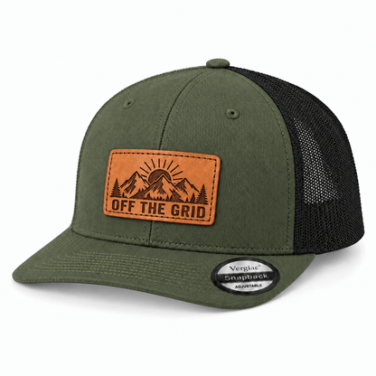 Off the Grid Leather Patch Trucker Hat