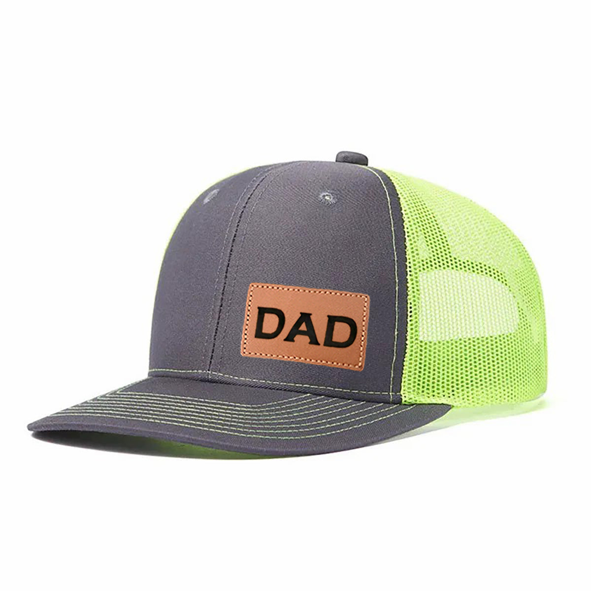 Dad Leather Patch Trucker Hat
