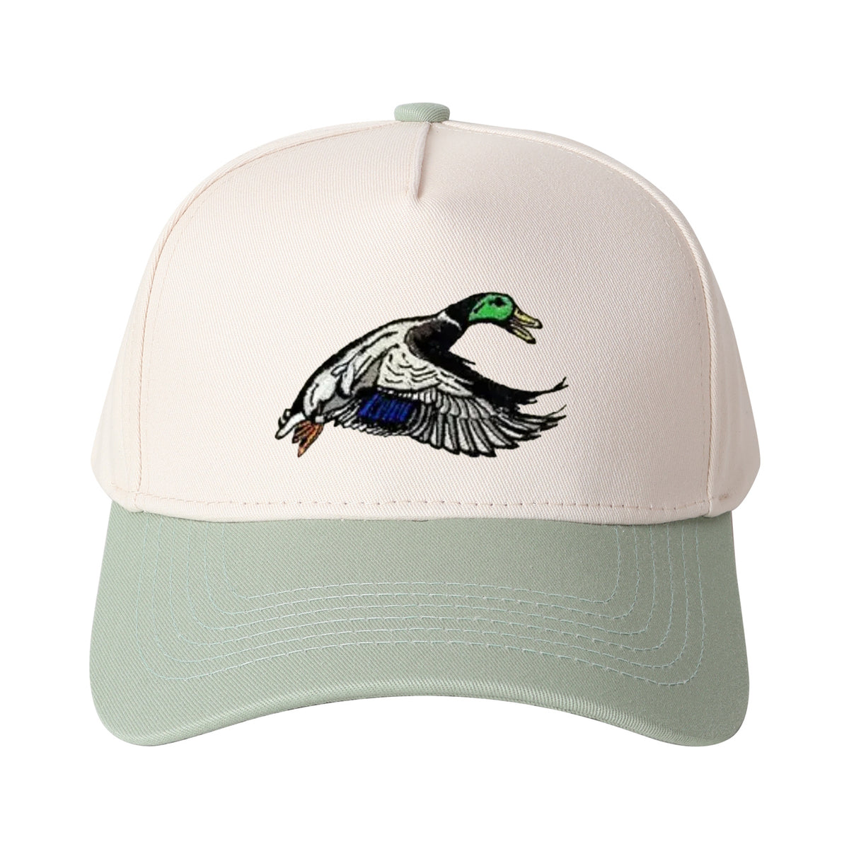 Flying Mallard Duck Embroidered Trucker Hat