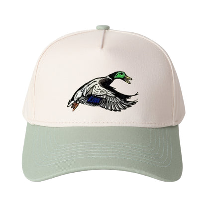 Flying Mallard Duck Embroidered Trucker Hat