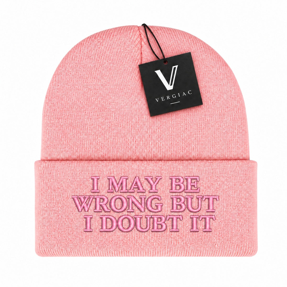 A I MAY BE WRONG BUT I DOUBT IT Embroidered Acrylic Knitted Hat Unisex High Elasticity High Gram Weight Warm and Comfortable