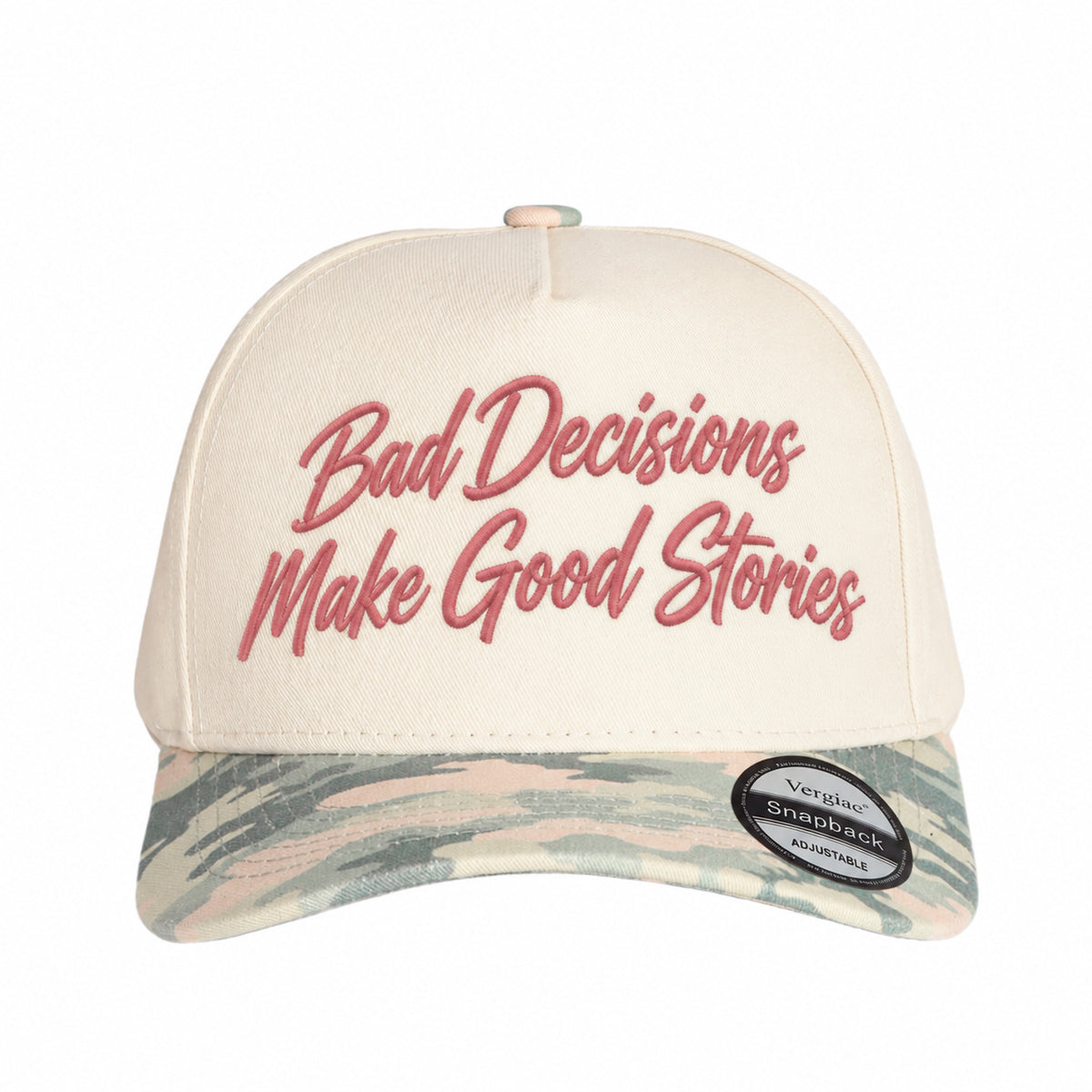 Bad Decisions Make Good Stories 5-Panel Trucker Hat