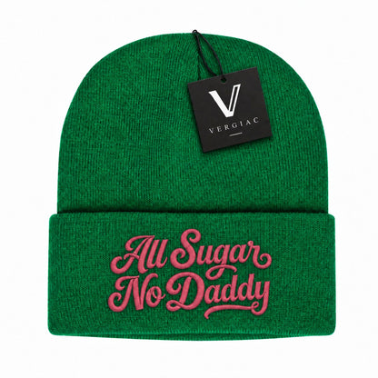 A All Sugar No Daddy Embroidered Acrylic Knitted Hat Unisex High Elasticity High Gram Weight Warm and Comfortable