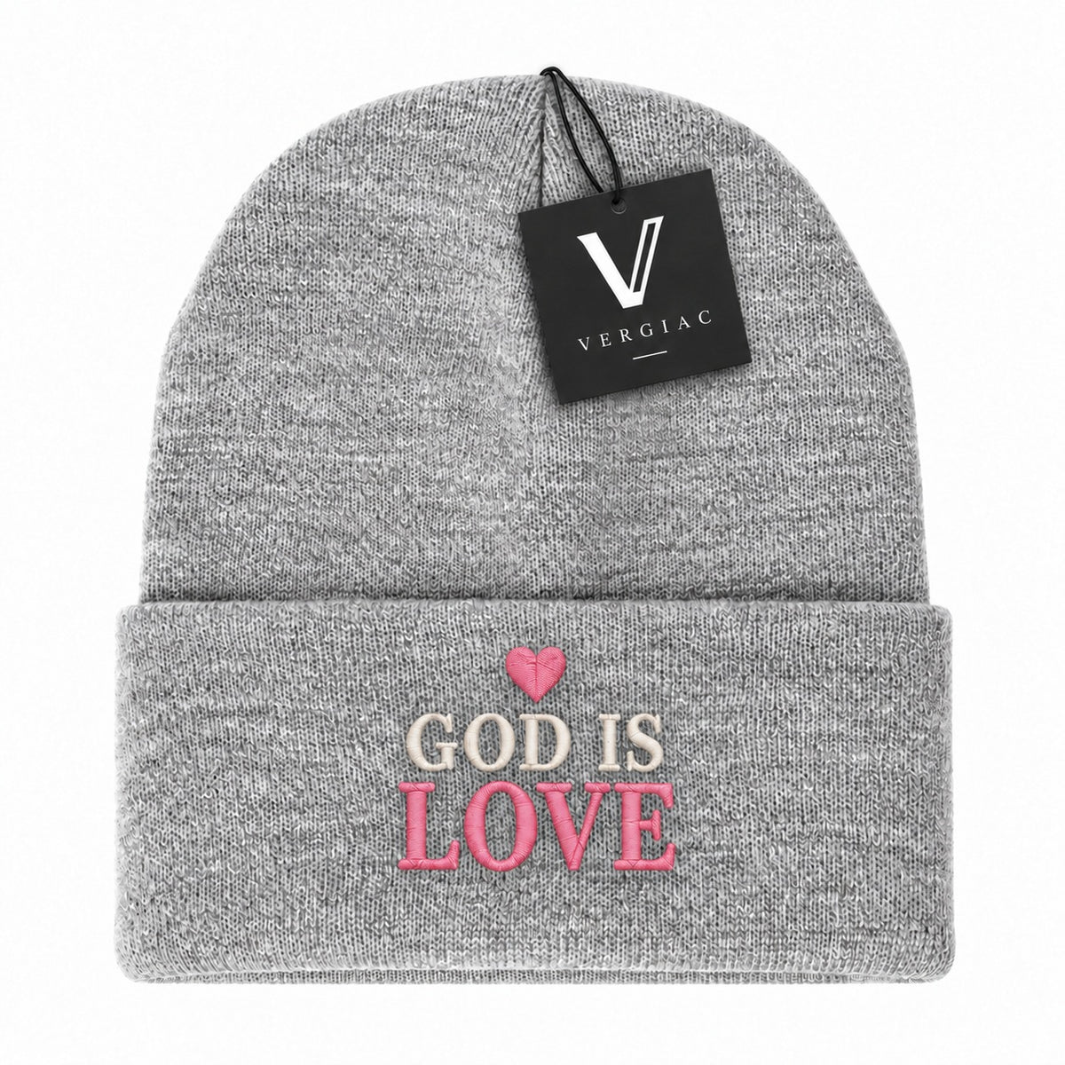 A GOD IS LOVE Embroidered Acrylic Knitted Hat Unisex High Elasticity High Gram Weight Warm and Comfortable